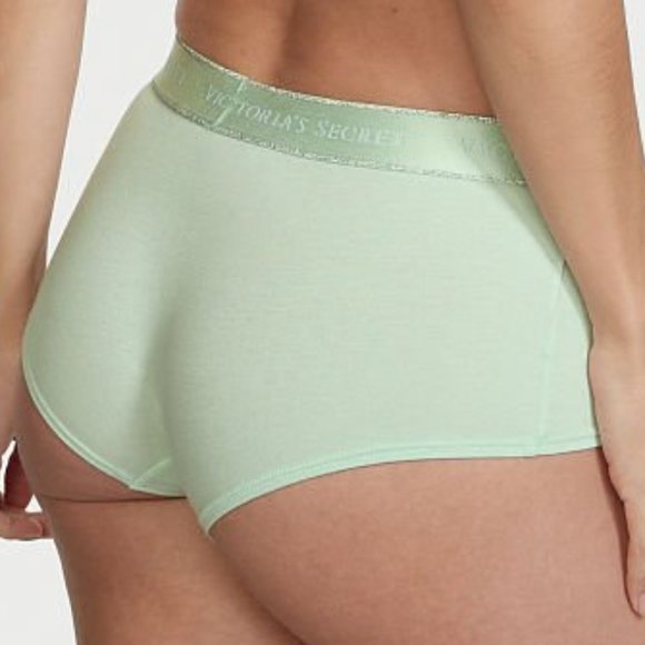 Last Pair VS XL Logo Waist Boyshort Misty Jade Light Green NWT Victoria's Secret - Picture 1 of 15